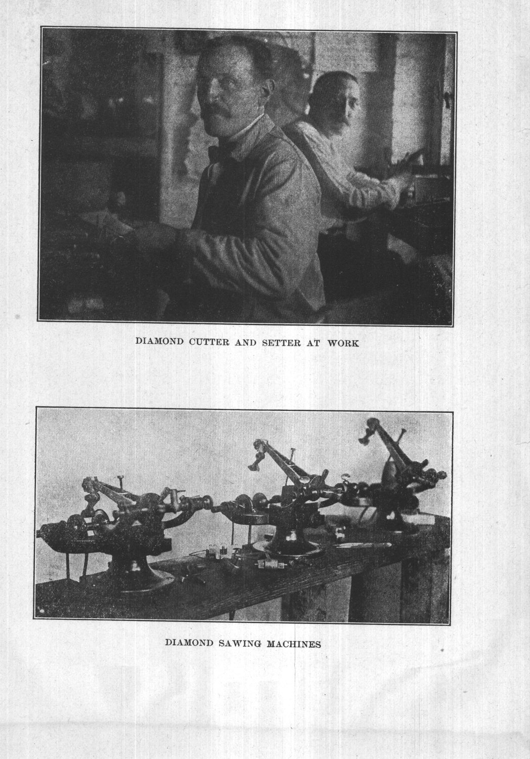 Diamond cutter and setter at work — diamond sawing machines