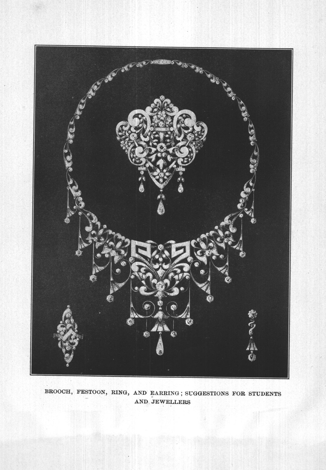 Brooch, festoon, ring, and earring: suggestions for students and jewellers