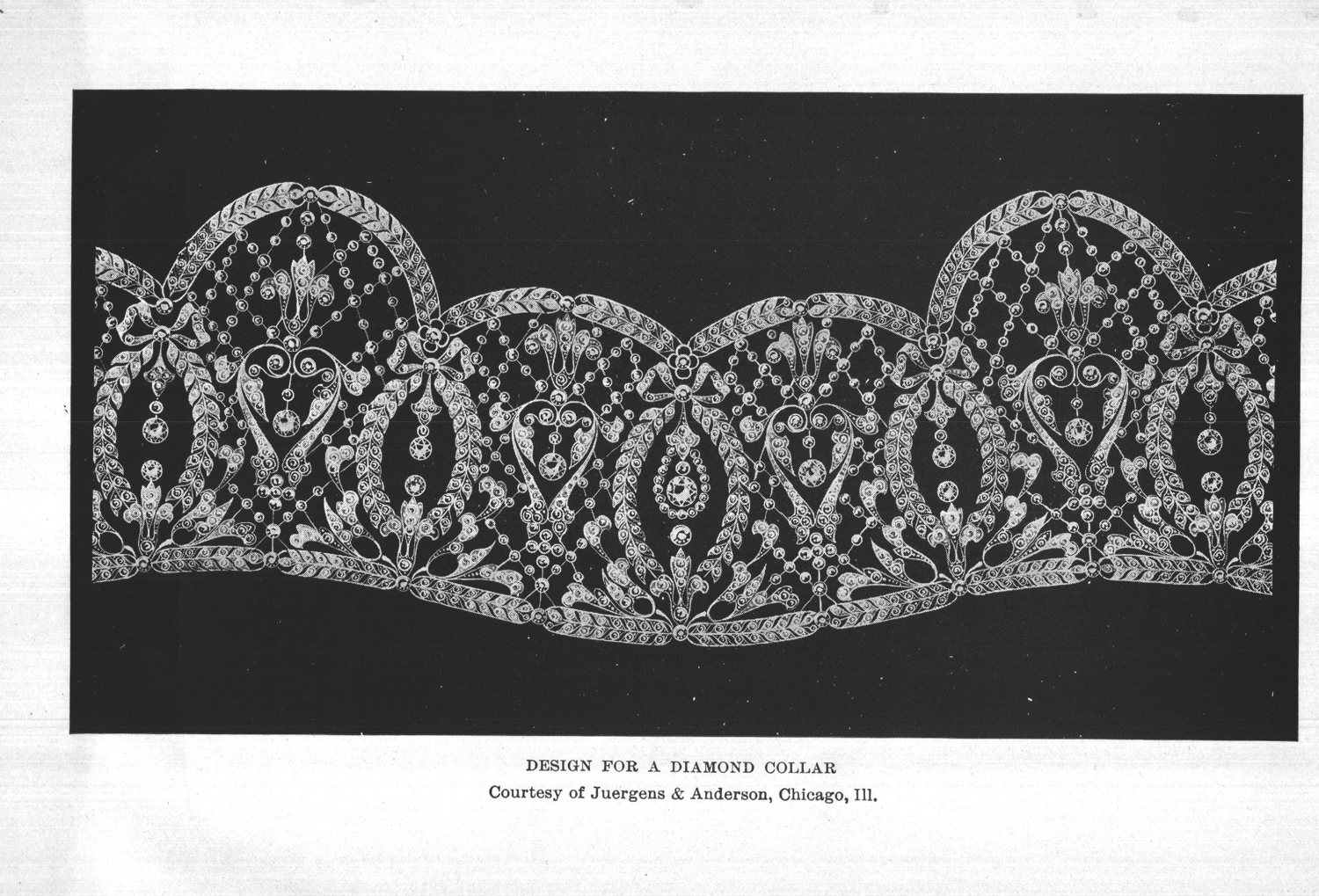 Design for a diamond collar. Courtesy of Juergens & Anderson, Chicago