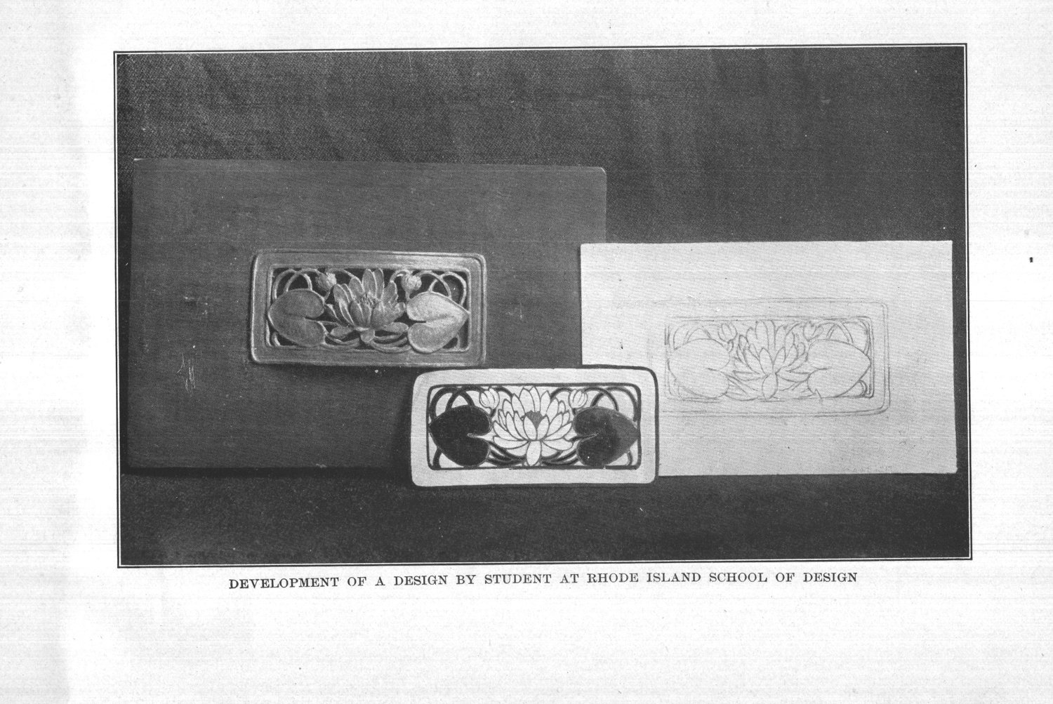 Development of a design by a student at the Rhode Island School of Design