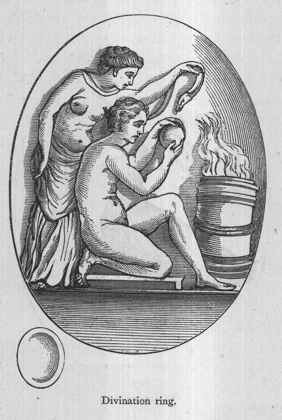 The hieroglyphic ring represents a sphinx, the monster