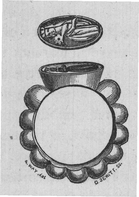 Latten ring, with figure of St. Catherine (?).