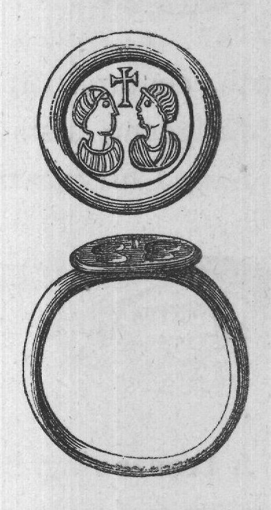 between two fishes, emblem of the bread of life, and those