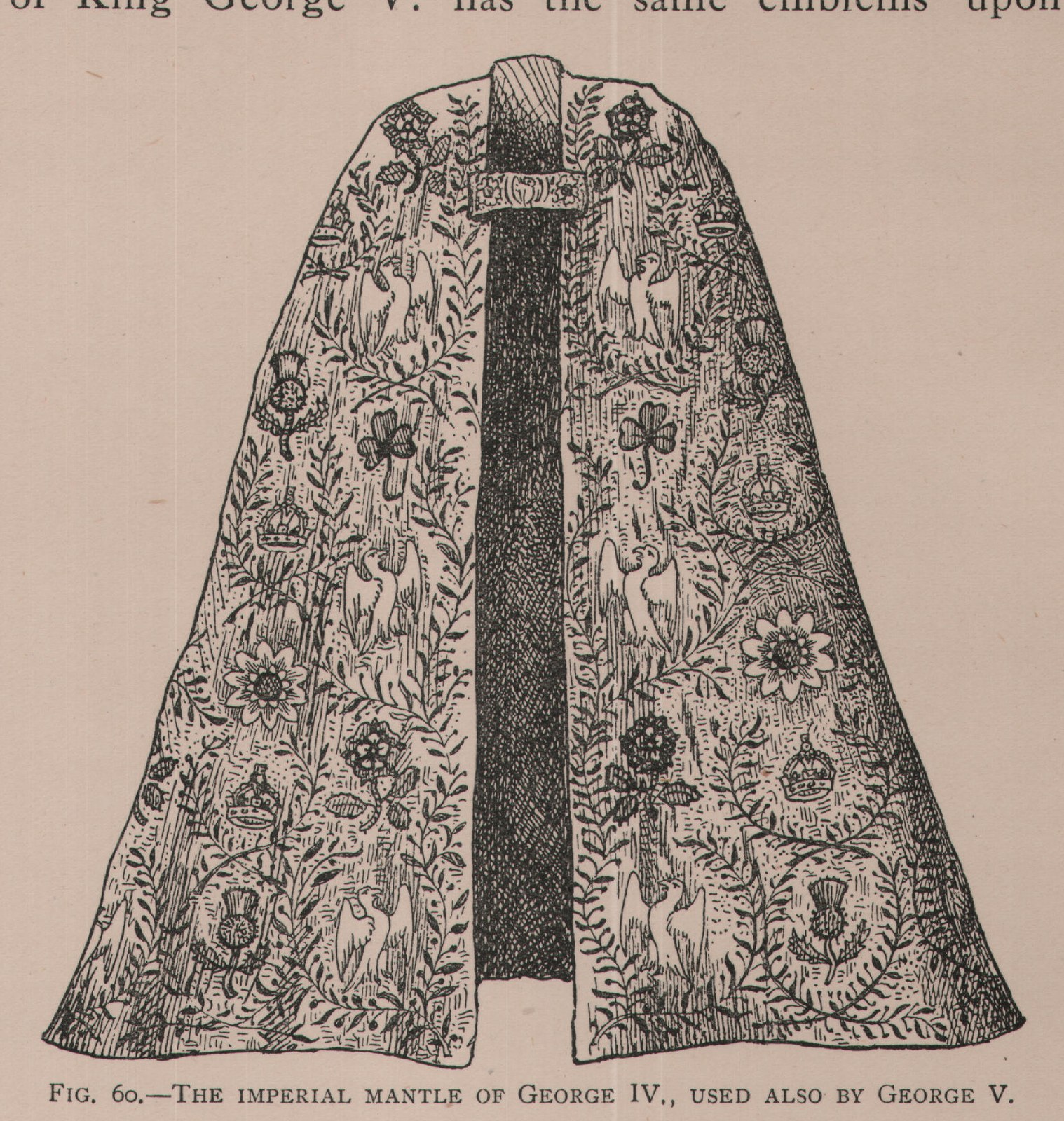 FIG. 60. THE IMPERIAL MANTLE OF GEORGE IV., USED ALSO BY GEORGE V.